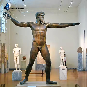 Modern ev dekor yaşam boyutu Metal sanat şekil heykel bakır bronz çıplak kas heykelleri tabanı ile - Product Image 4