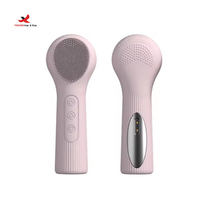 Nettoyant facial en silicone à double face chauffant avec contrôle intelligent de la température LED, brosse exfoliante pour un nettoyage en profondeur GZ RTS - Product Image 1