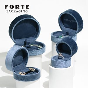 Semicircular Jewelry <b>Box</b> Ring <b>Earring</b> Pendant Packing <b>Box</b> Gift Luxury Customer Logo Ring Packaging Jewelry Velvet <b>Box</b> - Product Image 4