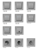 Interruptor de luz moderno, interruptor de doble banda con salida, interruptor de punto de alimentación, enchufe de pared tipo C, Tomada USB Prise Electrique Mural 145mm
