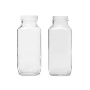 Vente en gros Bouteilles de jus vides en verre carrées de 4oz 6oz 8oz 12oz 16oz avec couvercles - Product Image 3