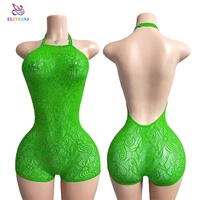 Tenues de strip-teaseuse ELITES, magnifiques en mesh et strass, vêtements de danse exotiques, tenue sexy pour filles, body élastique.