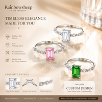 Bagues en argent sterling S925 avec zircon taille émeraude, sertissage à griffes multicolores, pierres latérales délicates, bijoux fins et élégants, cadeau pour femme