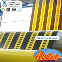 Bâche en tissu rayé PVC ignifuge FLFX, résistante à l'eau, personnalisée pour terrasse et usage industriel