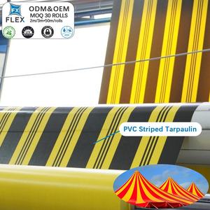 Bâche en tissu rayé PVC ignifuge FLFX, résistante à l'eau, personnalisée pour <span class=keywords><strong>terrasse</strong></span> et usage industriel - Product Image 1