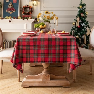 2024 New Cổ Điển Kiểm Tra Khăn Trải Bàn Cổ Điển Màu Đỏ Và Màu Xanh Lá Cây Kiểm Tra Polyester Khăn Trải Bàn Cho Đảng Trang Trí - Product Image 6
