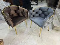 Mobilier contemporain Chaise rembourrée de luxe Sedie Moderne Bianche Sedie Imbottite Chaise de salle à manger Chaises design en velours moderne