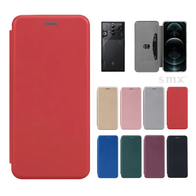 Fabricante al por mayor Premium PU cuero cartera magnética Flip funda de teléfono móvil para ZTE Nubia Red Magic 8S Pro + contraportada