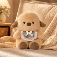Peluche chien mignon brun personnalisé 20 cm, jouet en peluche doux certifié EN71 CE pour enfants, vente en gros