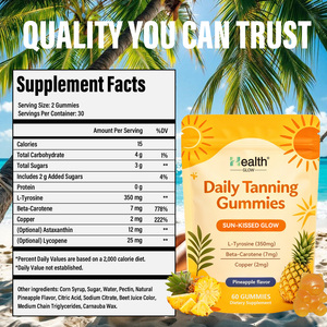 GMP Certified Factory Skin <b>Tanning</b> Gummies for Fast <b>Tanning</b> Results with Mixed Berry Flavor High Quality Wellness <b>Solution</b> - Product Image 3