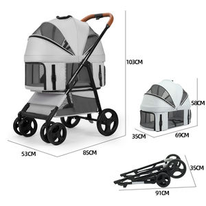 उच्च गुणवत्ता 4-पहिया पालतू ट्रॉली समायोज्य और फोल्डेबल डॉग स्ट्रेलर और कैट कार्ट कैरियर यात्रा बैग पालतू - Product Image 3