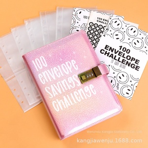 Carnet de budget numérique en similicuir imprimé 8,5 pouces, format Macaron, avec 100 enveloppes, pour le défi des 100 enveloppes, organisateur de cadeaux pour couples - Product Image 4