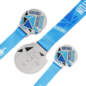 Medallas y Trofeos de <span class=keywords><strong>Latón</strong></span> Metálico, Medallas con Logotipo Personalizado, Arte Popular Europeo, Medalla Deportiva de Esmalte Suave con Cinta para Correr - Product Image 1