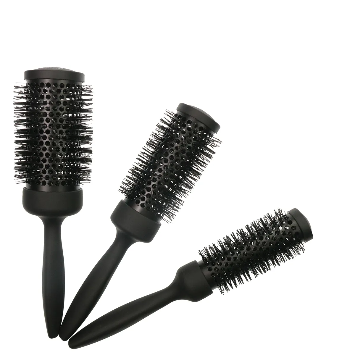 Private Label High Quality Nylon Boar Bristle Styling Hair Brush Ionic Thermal Barrel Brush Ceramic Round Hair Brush