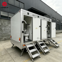 Remorque de toilettes mobiles Cogsun, toilettes portables avec système de freinage sur les roues, remorquage sécurisé sur autoroute