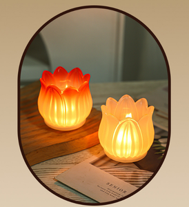 ขวดเทียนเปล่ารูปทรงดอกบัวสีขาวชมพูขนาดเล็กแบบกำหนดเองได้ สำหรับใส่เทียนแต่งงาน คริสต์มาส วันวาเลนไทน์ และวันอีสเตอร์ - Product Image 3