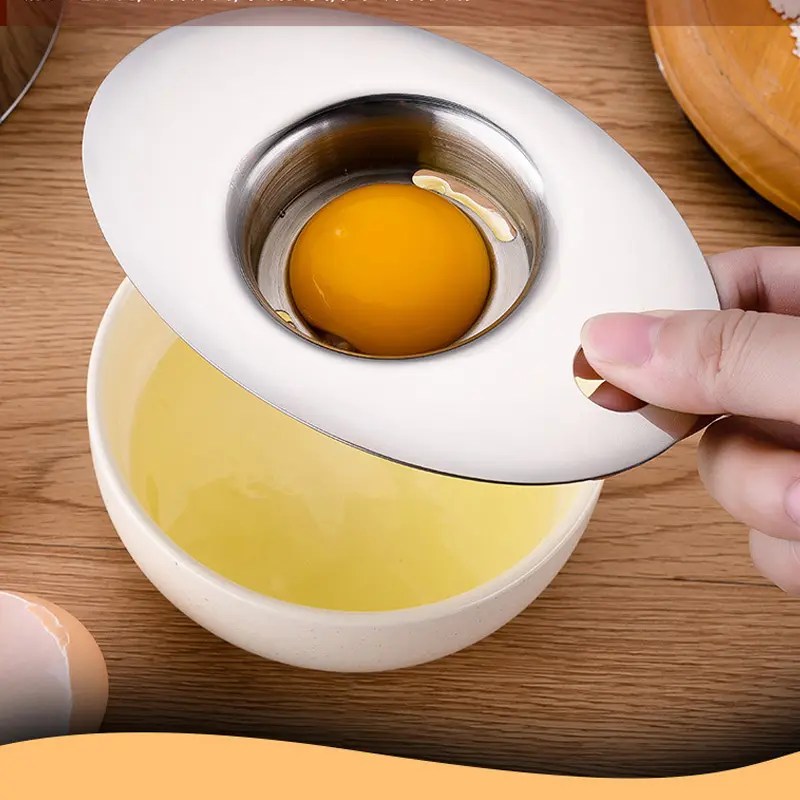Separador de ovos, itens domésticos, premium, acessórios para cozinha, prata 304, aço inoxidável, separador branco de ovos
