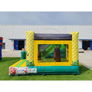 Château gonflable combiné toboggan et aire de jeux pour animaux de la ferme, château gonflable extérieur avec toboggan pour fête d'anniversaire d'enfants - Product Image 3