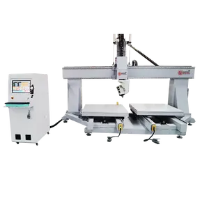 핫 세일 더블 작업 목공 5 축 CNC 라우터 밀링 5 축 CNC 라우터 기계 거품 나무 플라스틱