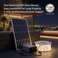 Bande lumineuse LED solaire intérieure/extérieure à panneaux séparés 5M 10M DIY Décoration Maison Intelligente Armoire Escaliers Sans Câblage Zéro Facture d'Électricité