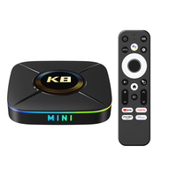 Nuevo HK1 K8 MINI TV BOX de 2 GB/16 GB con Control Remoto por Voz, Decodificador Inteligente con Sistema Operativo Android 14, Luz RGB y Alimentación por USB