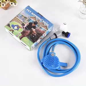 2024 vendre bien douche arroseur tuyau d'eau chien bain brosse confortable chien lavage avec tuyau et accessoire de douche