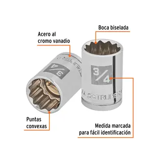 Boîte de 6 douilles à 12 points de 3/4 po, entraînement 1/2 po, TRUPER - Product Image 2