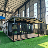 Appartement Contemporain Modulaire Extensible en Acier Préfabriqué, Conteneur Habitable, Salon, Installation Rapide, Portable, Moderne, Temporaire