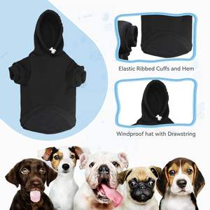 Sweter bertudung bulu musim dingin klasik ramah lingkungan kecil sedang desain anjing cetak Bahasa Inggris barang populer lintas batas - Product Image 4