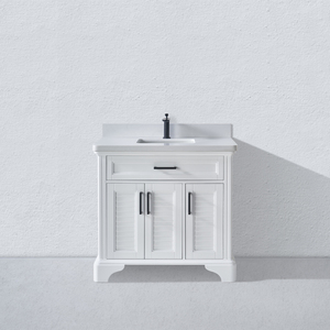 Mobile <span class=keywords><strong>bagno</strong></span> da 36 pollici moderno con porta Shaker maniglia nera e bordo curvo 36 pollici <span class=keywords><strong>bagno</strong></span> vanità <span class=keywords><strong>mobili</strong></span> - Product Image 1