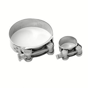 Collier de serrage pour tuyau de type allemand 9 mm en acier inoxydable 304 et caoutchouc, avec structure à clip en T et vis, certifié - Product Image 1