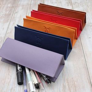 Makeup Pencil Case Premium Faux Leather Portable Cosmetic Stationery Storage <b>Bag</b> Functional Pen Organizer - Product Image 4