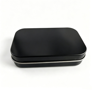 <b>Small</b> Black <b>Slide</b> Rectangle Tinplate Tin Box Custom Logo Eco-Friendly Recyclable Storage Case for Card Cosmetic Accessory Gift - Product Image 6