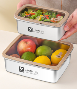 Contenedor de Almacenamiento de Alimentos de Acero Inoxidable SUS304 de Grado Alimenticio con Válvula de Ventilación, Tapa Transparente Hermética para Conservación de Alimentos - Product Image 6