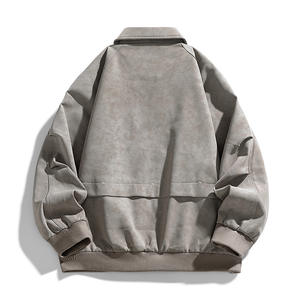 Nova Jaqueta de Motocicleta Reversível em Lona com Estilo Retro Americano, Gola Alta, Fechamento com Zíper, em Pele de Coelho e Couro de Ovelha - Product Image 4