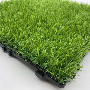 Unisport Hot Product Interlocking Artificial Grass Turf Synthetic Grass Deck Tiles For Decoration Garden