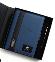 Carnet de Notes A5 en Cuir PU Personnalisé avec Recharge Sans Fil, Agenda, Banque d'Alimentation Multifonction et Logo Lumineux Rechargeable