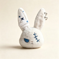 Peluche gothique personnalisée, cadeau d'Halloween, lapin zombie effrayant et mignon, petit lapin punk en peluche, porte-clés pour sac à dos