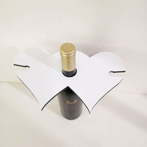 Support à vin en bois en forme de cœur pour deux verres, à sublimation, à faire soi-même - Product Image 3