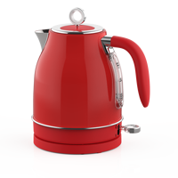 Bouilloire électrique vintage 1,7 L en acier inoxydable avec lumière LED et élément chauffant dissimulé pour la maison