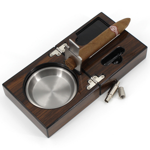 Cenicero de Cigarros Plegable 4 en 1 de Madera Sólida con Diseño Único JH, con Cortador de Cigarros de Acero Inoxidable, Accesorios para Cigarros - Product Image 5