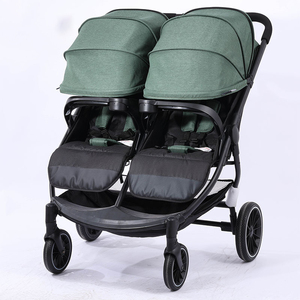 Poussette double pour jumeaux en métal léger, dernier modèle, avec roues doubles et pliage facile pour les voyages - Product Image 2