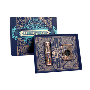 Honest Cigar <b>Lighter</b> And Cutter Set Floating Carved Windproof V Shape For Men Gift - Product Image 5