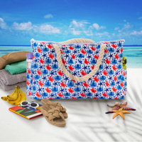 Sac de plage imperméable et sac de piscine avec poche isotherme, 7 poches au total, fermeture éclair supérieure, taille familiale