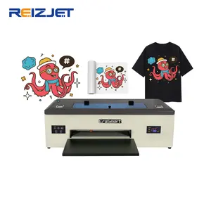 Reizjet Small Desktop A3 Inkjet T Shirt Printing Machine XP600 L1800 DX5 30cm Heat Transfer Roll Pet Film Tshirt A3 DTF Printer
