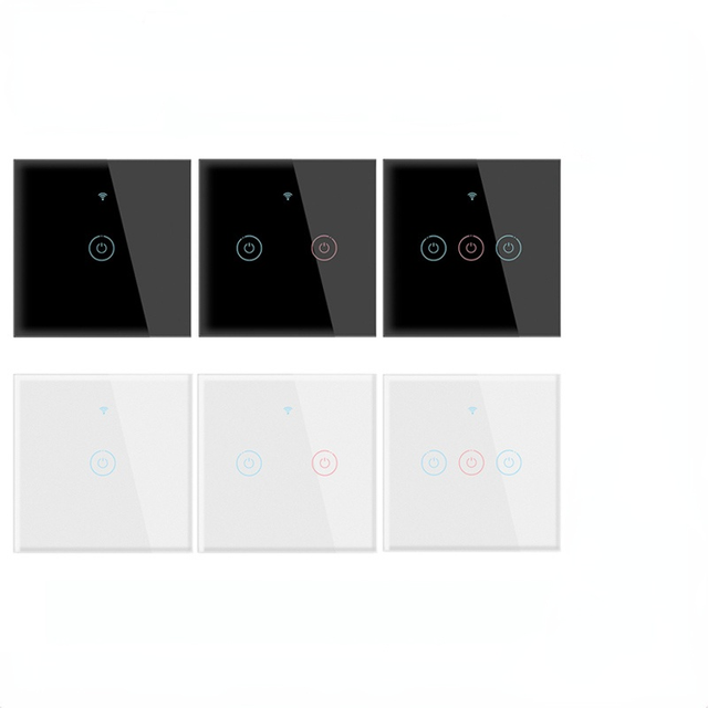 For Smart Touch Wall-Mounted 1/2/3 Gang 10A WiFi Switch