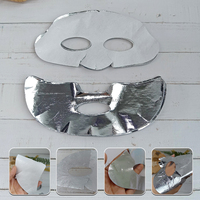 Outils de soin du visage : Masques faciaux en tissu Tencel composite anti-graisse, en tissu argenté pour séparation supérieure et inférieure 220x200mm