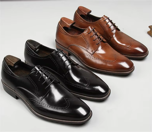 Vente chaude Super Soft Full Cowhide Patine Peint à la main Chaussures en cuir pour hommes Chaussures formelles - Product Image 3