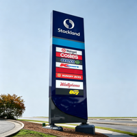 Letrero de Totem LED de Doble Cara para Parques Comerciales, Señalización Monolítica para Exteriores de Alta Luminosidad, Proveedor de Letreros