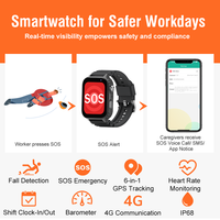 Reloj Inteligente L22 para Trabajadores con Detección de Caídas SOS, Llamadas 4G, GPS, IP68, Batería de 950mAh, Geocerca, Sistema de Monitoreo de Salud, Reloj para Trabajadores Solitarios
